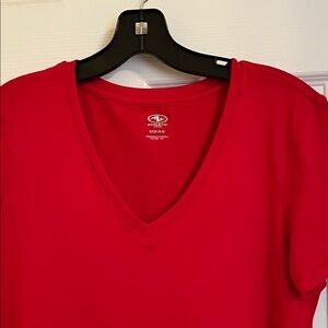 Athletic Works Bright Red V-Neck Tee